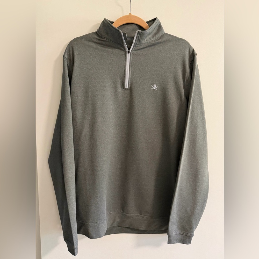 Peter Millar Grey Quarter-Zip Sweater